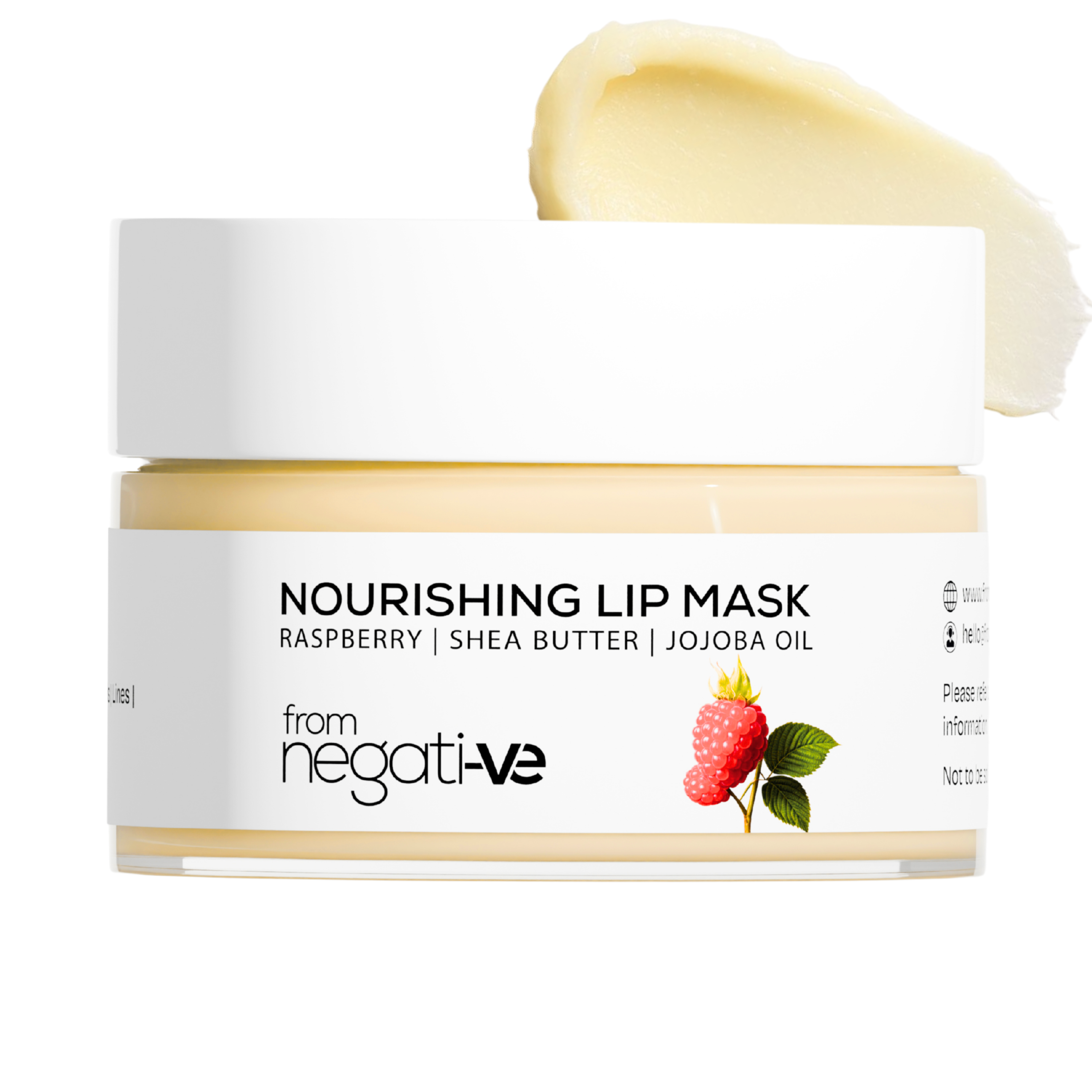 Nourishing Raspberry Shea Butter Lip Mask for overnight repair and brightening - vegan lip care product